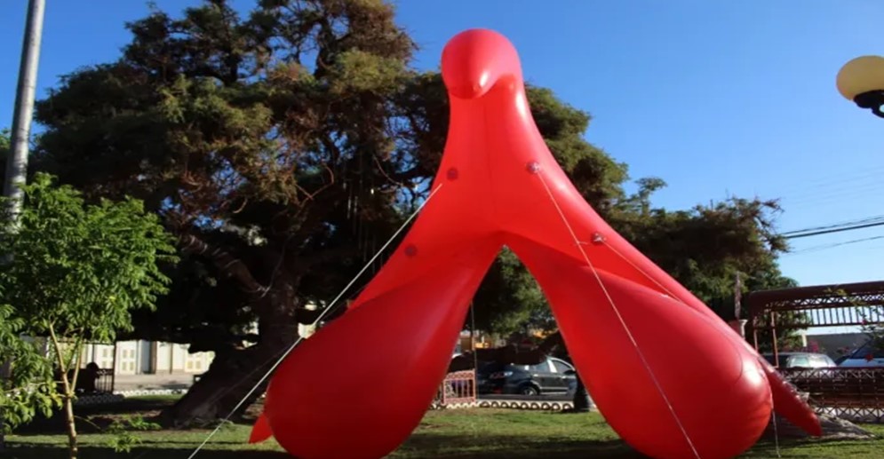 ¡VISIBILIZAN DERECHOS SEXUALES! Instalan clítoris inflable en distintas ciudades de Chile