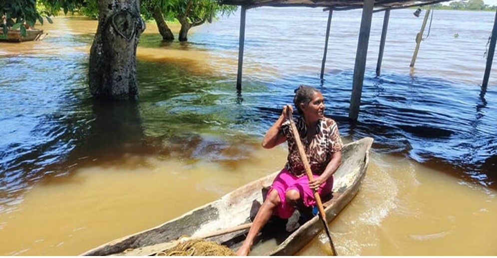 ¡PELIGROSA GRIETA! El río Orinoco inunda sectores de Tucupita tras continuas lluvias